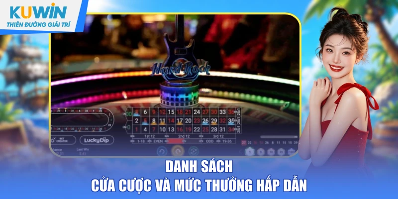 Danh sách cửa cược và mức thưởng hấp dẫn